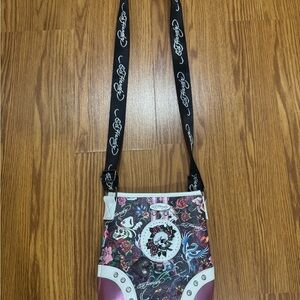 Ed Hardy Multicolor Skull and Floral Bag